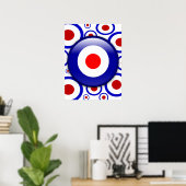 3d Mod Target auf 60er Musterplakatdruck Poster (Heimbüro)