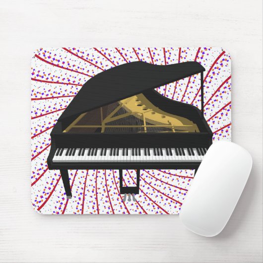3D-Modell: Black Grand Piano: Mousepad (Mit Mouse)