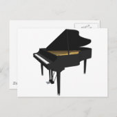 3D-Modell: Black Grand Piano: Postkarte (Vorne/Hinten)