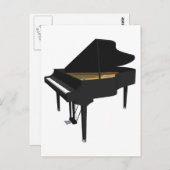 3D-Modell: Black Grand Piano: Postkarte (Vorne/Hinten)