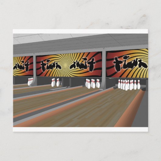 3D-Modell: Bowling Alley: Postkarte (Vorderseite)