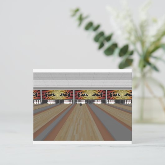 3D-Modell: Bowling Alley: Postkarte (Stehend Vorderseite)