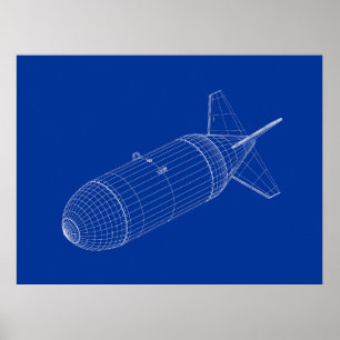 3D-Modell einer nuklearen Gravitationsbombe Poster