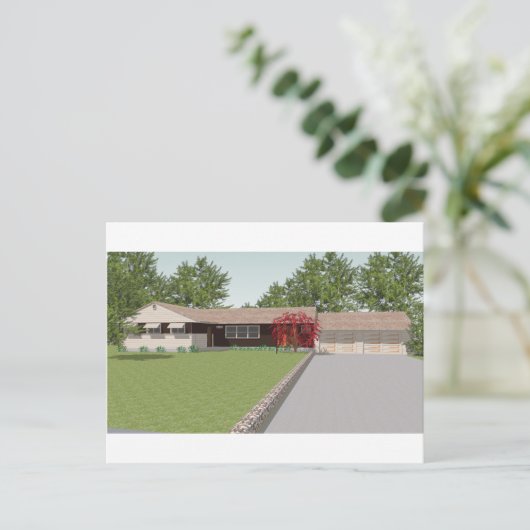 3D-Modell: Ranch Style House: Postkarte (Stehend Vorderseite)