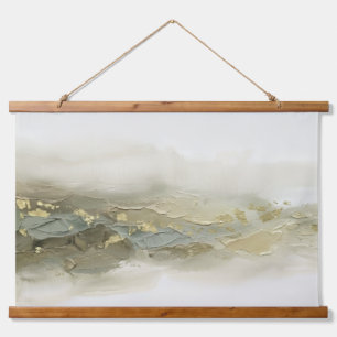 3D Moderne abstrakte Impasto-Sage-Gold-Dekoration Wandteppich Mit Holzrahmen