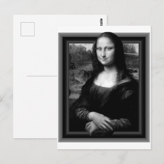 3D MONA LISA POSTCARD POSTKARTE (Vorne/Hinten)