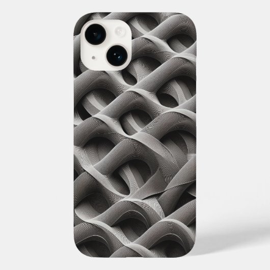 3D Monochrome Architectural Weave Phone Case  (Rückseite)