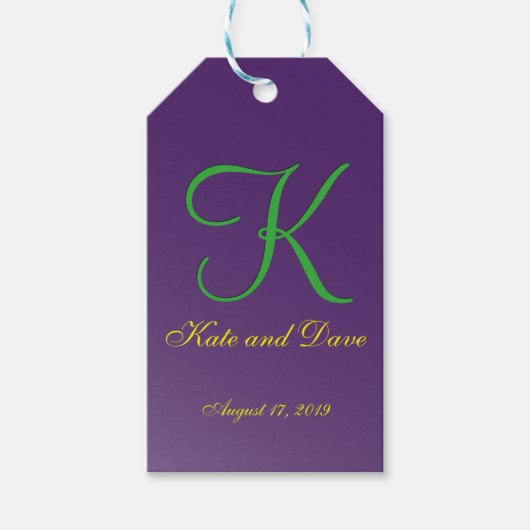 3d Monogram Lila Fab Fun Geschenkanhänger (Vorderseite)