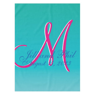 3d Monogram Turquoise Tischdecke