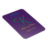 3d Monogramm Lila Mauve-Kalligrafie Magnet (Rechte Seite)