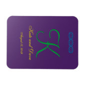 3d Monogramm Lila Mauve-Kalligrafie Magnet (Horizontal)