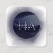 3D-Monogramm-Logo für blaue und weiße Farbe Quadratische Visitenkarte (Vorderseite)