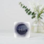 3D-Monogramm-Logo für blaue und weiße Farbe Quadratische Visitenkarte (Stehend Vorderseite)