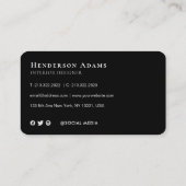 3D-Monogramm-Logo für Schwarze und goldene Farbe Visitenkarte (Rückseite)