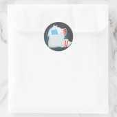 3D-Monster-Aufkleber Runder Aufkleber (Tasche)