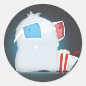 3D-Monster-Aufkleber Runder Aufkleber (Vorderseite)