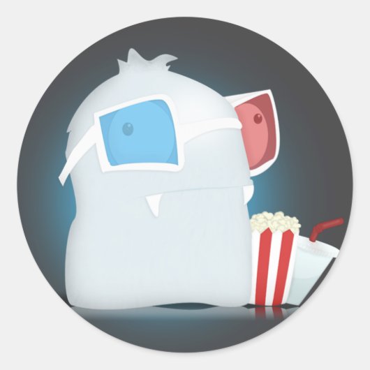 3D-Monster-Aufkleber Runder Aufkleber (Vorderseite)