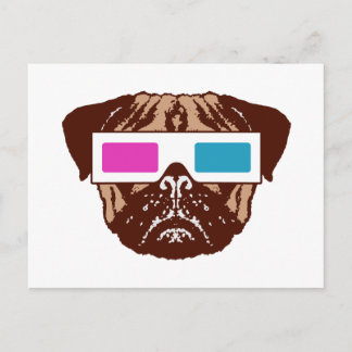 3D-Mops Postkarte