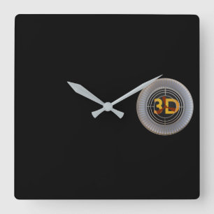 3D-Motor Quadratische Wanduhr