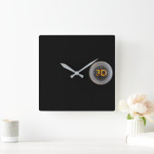 3D-Motor Quadratische Wanduhr (Zuhause)