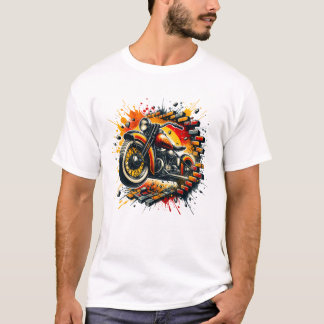 3D-Motorrad Loch in einer Ziegelwand T-Shirt