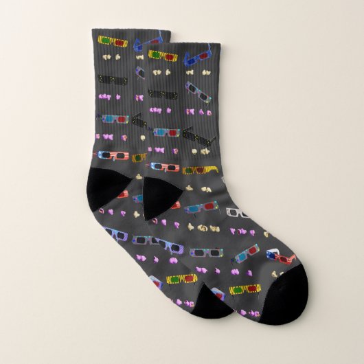 3D Movie Glasses Pattern Socken (Paar)