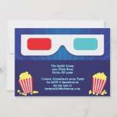3D Movie Party Geburtstagsfeier Einladung (Rückseite)