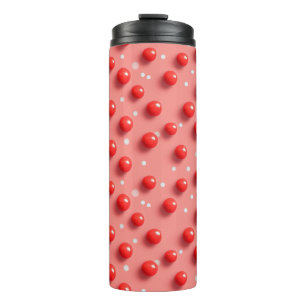3D-Muster für rote und weiße Polka-Punkte Thermosbecher