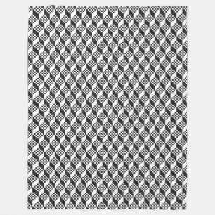 3D-Muster in Schwarz-Weiß-Kreuzstich-Würfeln Fleecedecke