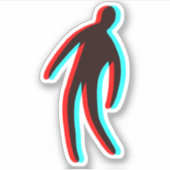 3D nach unten im Unfall Aufkleber (Vorderseite)