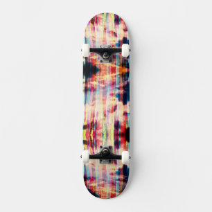 3D Neon Strip Skies Skateboard