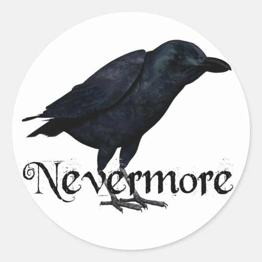 3D Nevermore Raven Runder Aufkleber (Vorderseite)