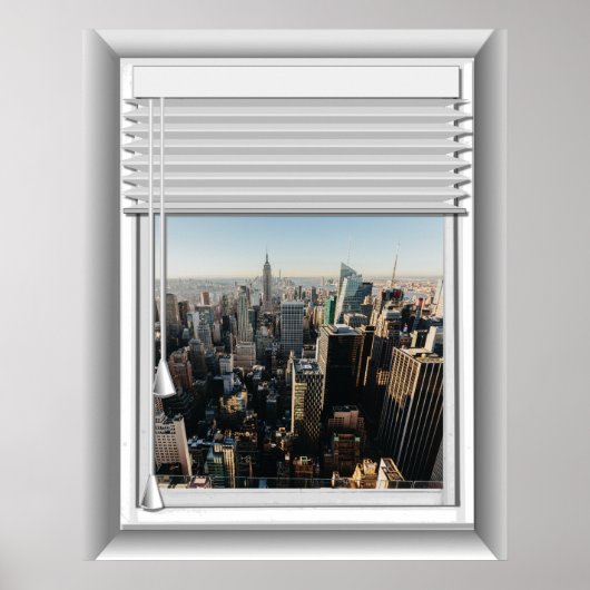 3D New York City Fake Window View Poster (Vorne)