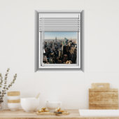 3D New York City Fake Window View Poster (Küche)