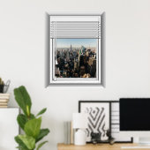 3D New York City Fake Window View Poster (Heimbüro)