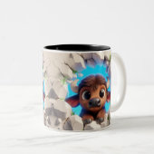 3D Niedlich Baby Buffalo Hot Cocoa Kaffees Tiere Zweifarbige Tasse (VorderseiteRechts)