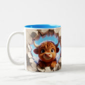 3D Niedlich Baby Cow Hot Cocoa Kaffees Tiere Zweifarbige Tasse (Links)