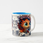 3D Niedlich Baby Dragon Hot Cocoa Kaffee Tiere Tas Zweifarbige Tasse (VorderseiteRechts)
