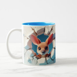 3D Niedlich Baby Kangaroo Hot Cocoa Kaffees Tiere Zweifarbige Tasse