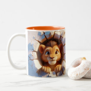 3D Niedlich Baby Lion Hot Cocoa Kaffees Tiere Tass Zweifarbige Tasse