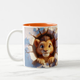 3D Niedlich Baby Lion Hot Cocoa Kaffees Tiere Tass Zweifarbige Tasse