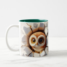 3D Niedlich Baby Owl Hot Cocoa Kaffees Tiere Zweifarbige Tasse