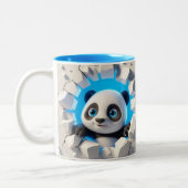 3D Niedlich Baby Panda Hot Cocoa Kaffees Tiere Tas Zweifarbige Tasse (Links)