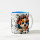 3D Niedlich Baby Puppy Hot Cocoa Kaffee Tiere Zweifarbige Tasse (VorderseiteRechts)