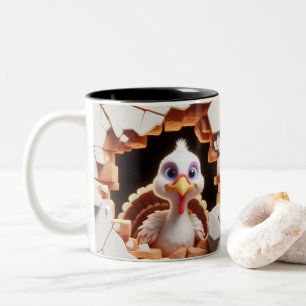 3D Niedlich Baby Türkei Hot Cocoa Kaffees Tiere Zweifarbige Tasse