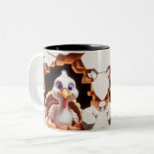 3D Niedlich Baby Türkei Hot Cocoa Kaffees Tiere Zweifarbige Tasse (Vorderseite Links)