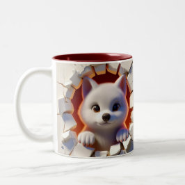 3D Niedlich Baby Wolf Hot Cocoa Kaffees Tiere Zweifarbige Tasse