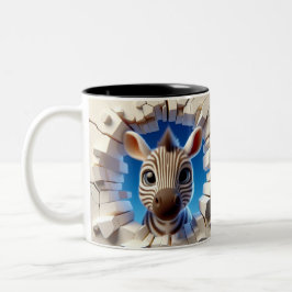 3D Niedlich Baby Zebra Hot Cocoa Kaffees Tiere Tas Zweifarbige Tasse