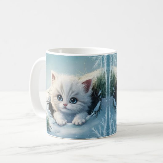 3D Niedlich Cat Coffee Tasse Wrap - Hochwertig (Vorderseite Links)