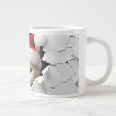 3D Niedlich Kitten mit Weihnachtsmannmütze Jumbo-Tasse (Rechts)